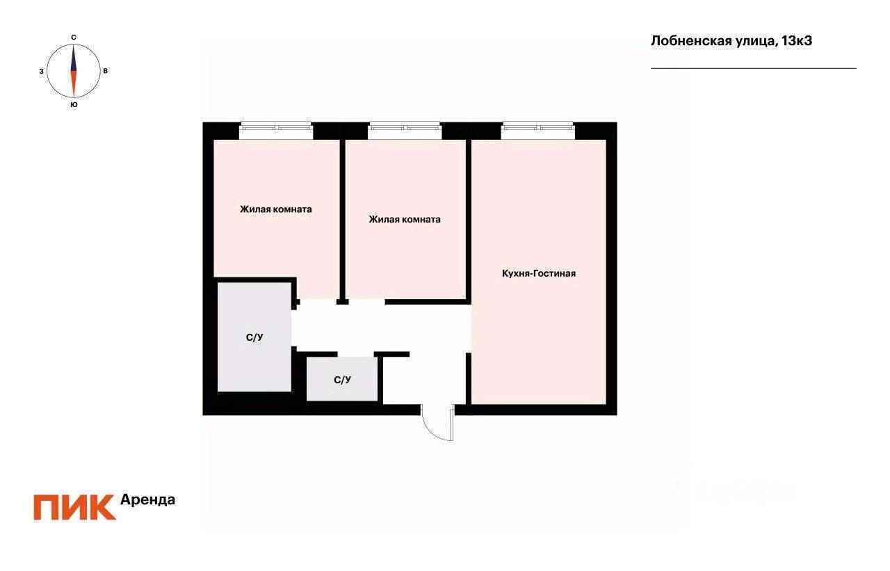 2-комнатная квартира, 61 м² — фотография 2