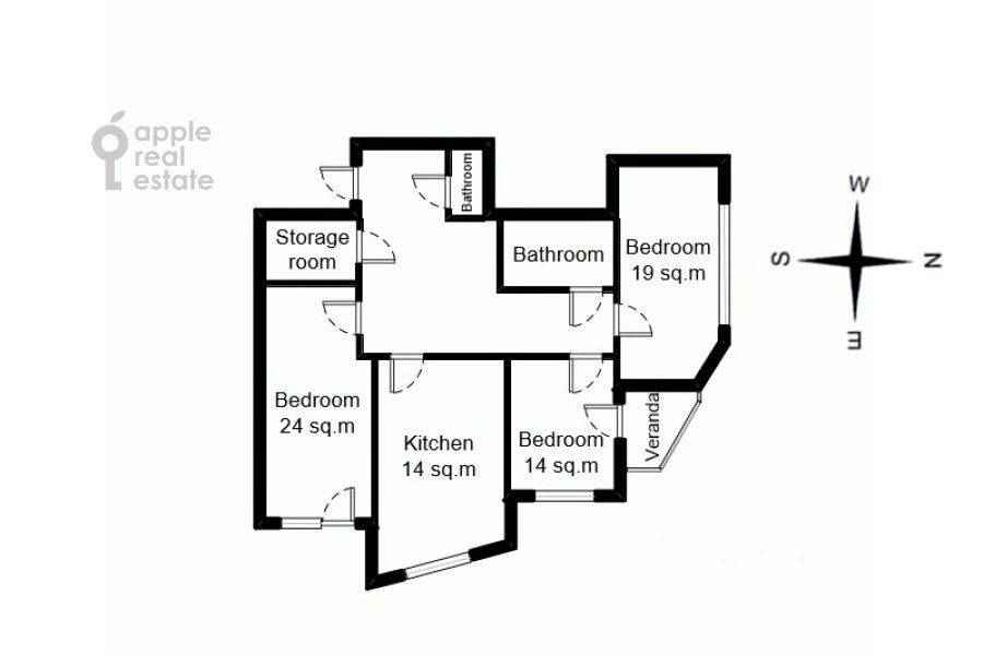 3-комнатная квартира, 106 м² — фотография 2