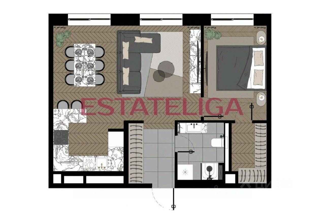 2-комнатная квартира, 60 м² — фотография 2