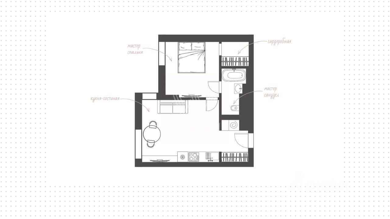1-комнатная квартира, 38 м² — фотография 2