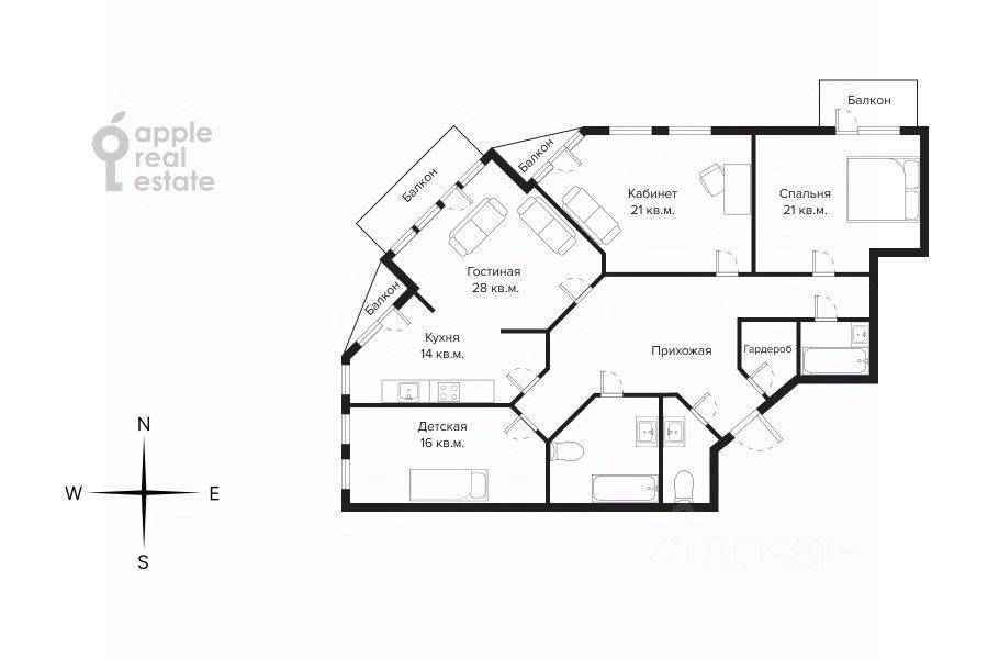 4-комнатная квартира, 148 м² — фотография 2