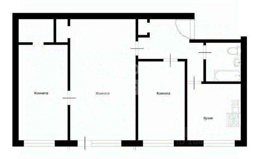 3-комнатная квартира, 60 м² — фотография 2