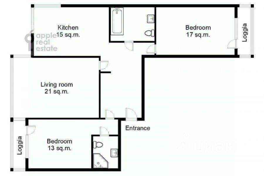 3-комнатная квартира, 100 м² — фотография 2