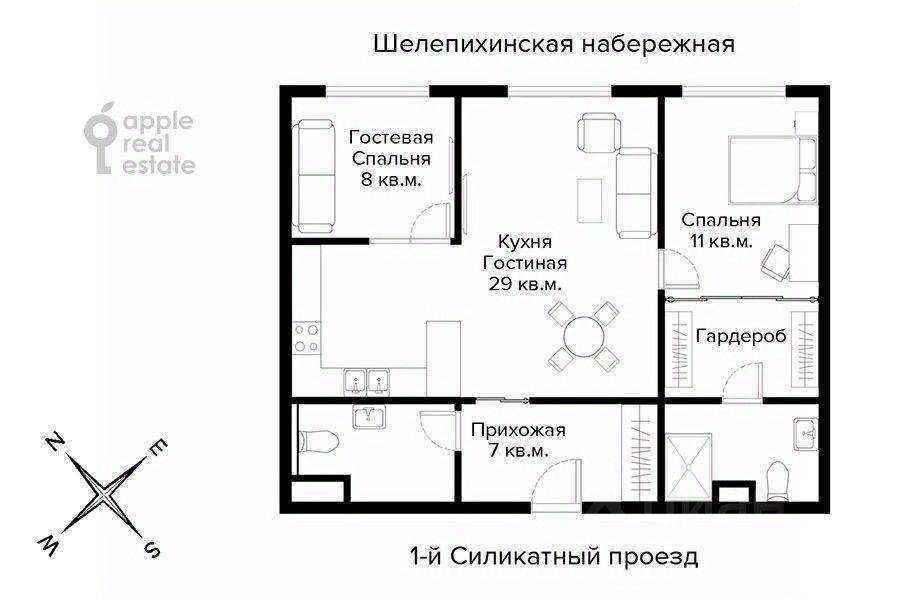 3-комнатная квартира, 70 м² — фотография 2