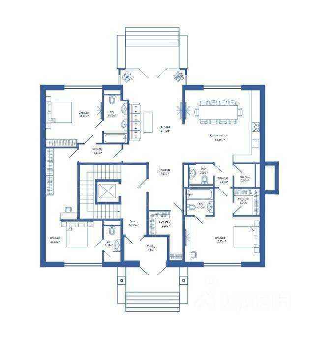 4-комнатная квартира, 215 м² — фотография 2