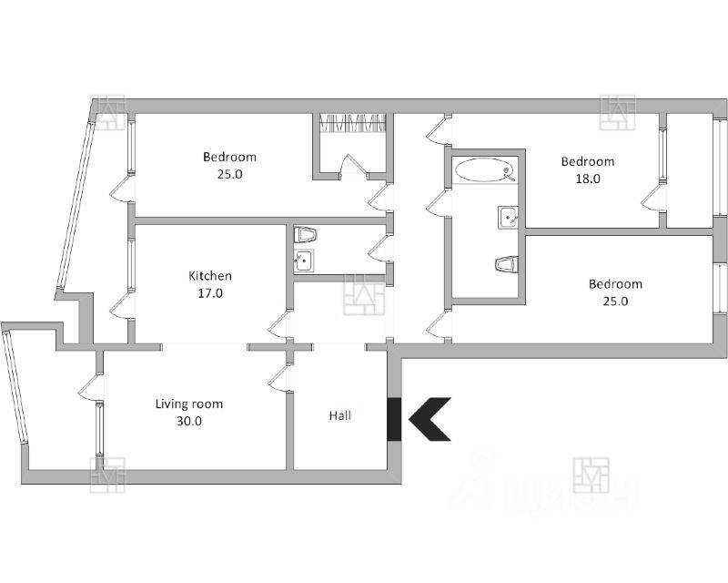 4-комнатная квартира, 158 м² — фотография 2