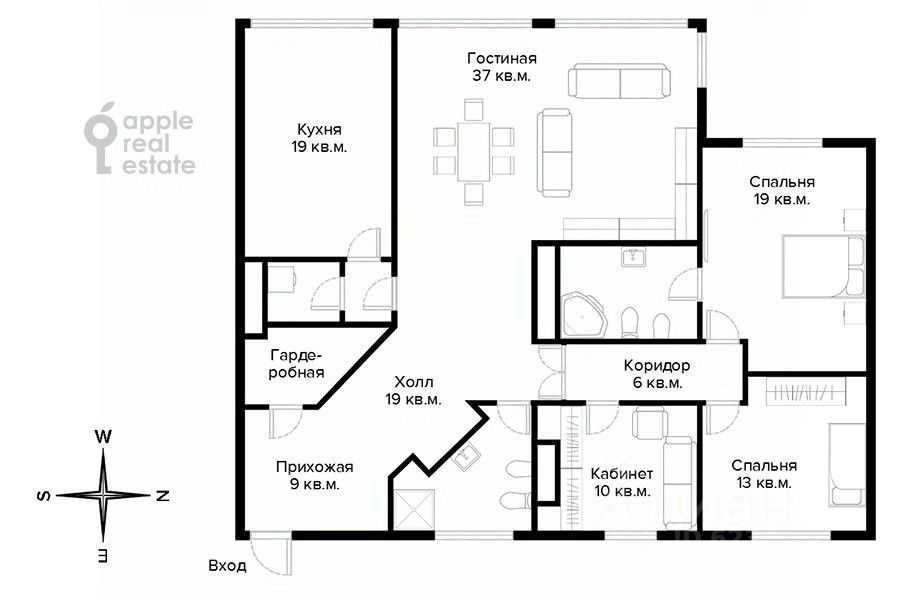 4-комнатная квартира, 156 м² — фотография 2