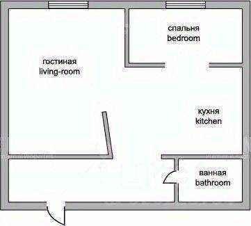 1-комнатная квартира, 53 м² — фотография 2