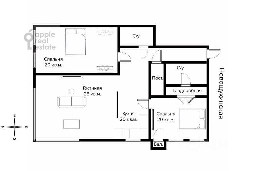 3-комнатная квартира, 125 м² — фотография 2
