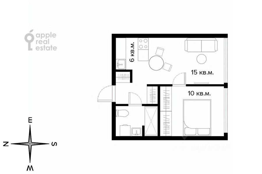 2-комнатная квартира, 40 м² — фотография 2