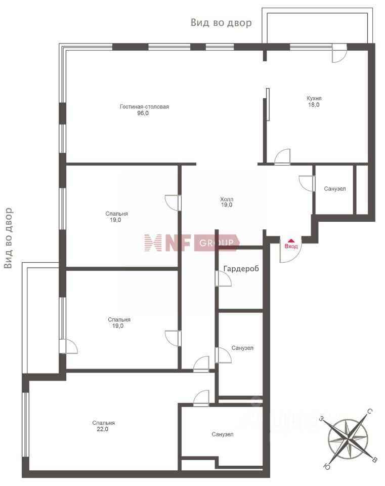 4-комнатная квартира, 169 м² — фотография 2