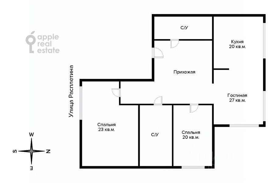 3-комнатная квартира, 130 м² — фотография 2