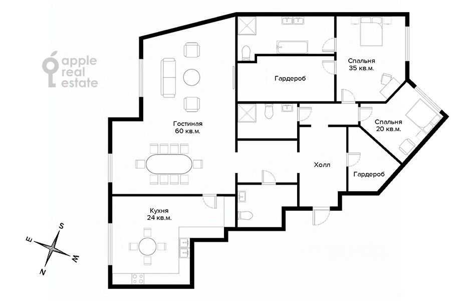 3-комнатная квартира, 173 м² — фотография 2