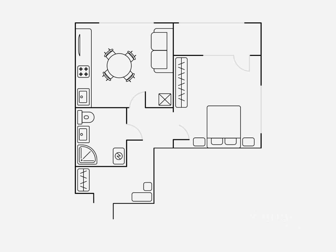 2-комнатная квартира, 45 м² — фотография 2