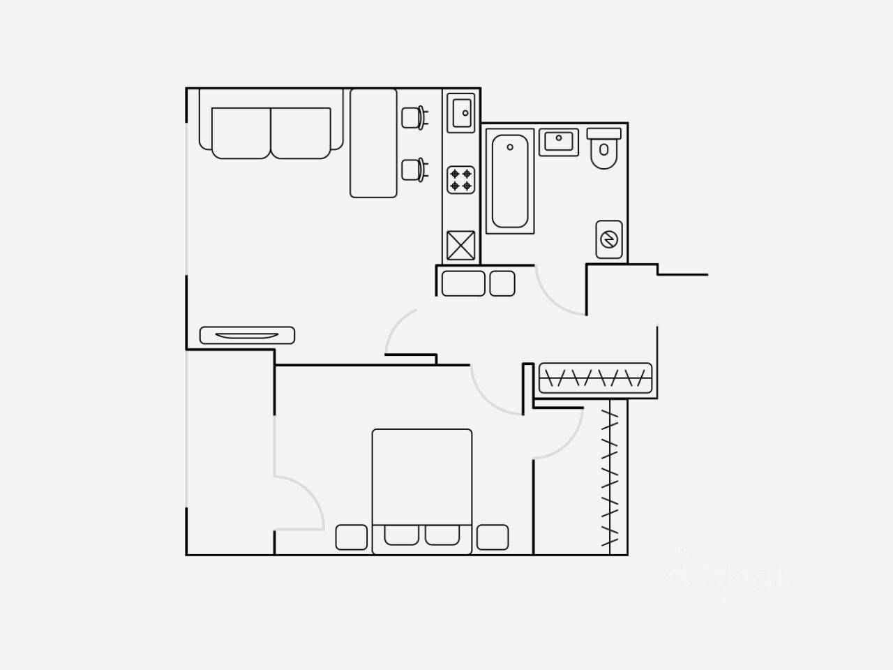 2-комнатная квартира, 48 м² — фотография 2