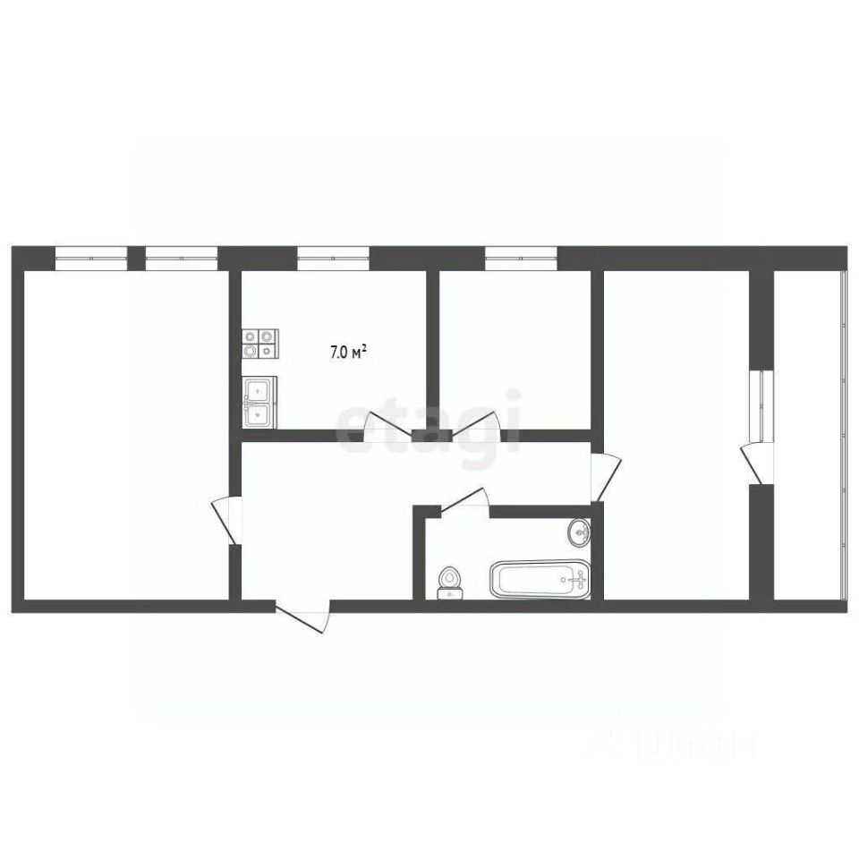 3-комнатная квартира, 80 м² — фотография 2