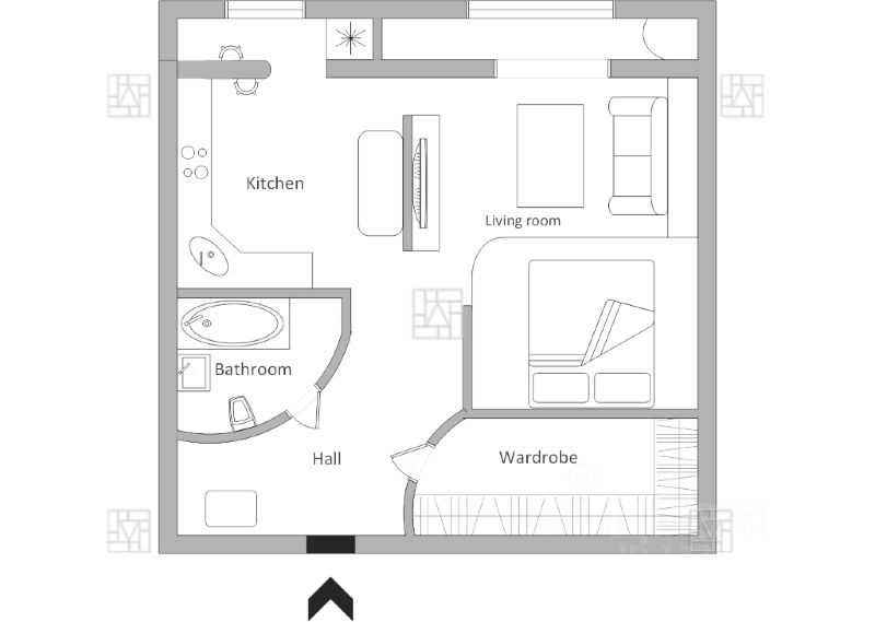 1-комнатная квартира, 44 м² — фотография 2