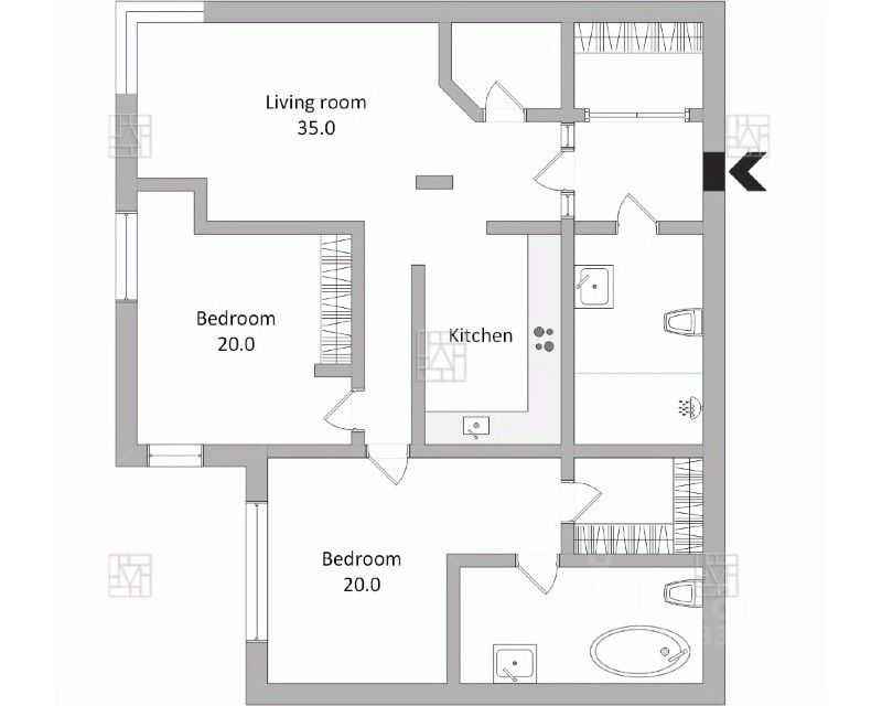 3-комнатная квартира, 130 м² — фотография 2