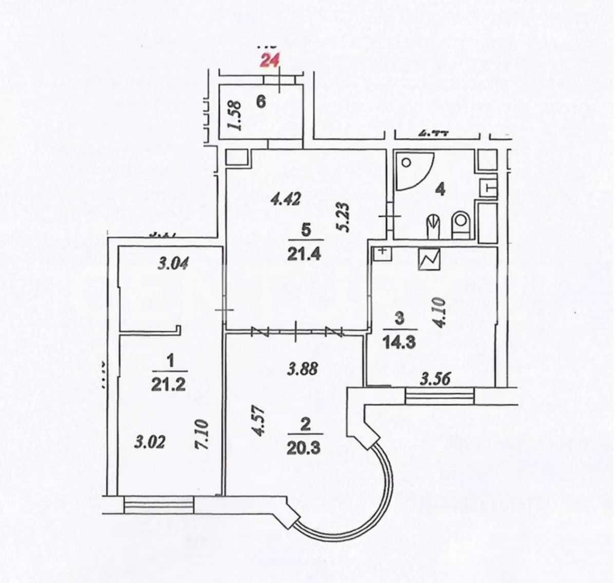 3-комнатная квартира, 100 м² — фотография 2