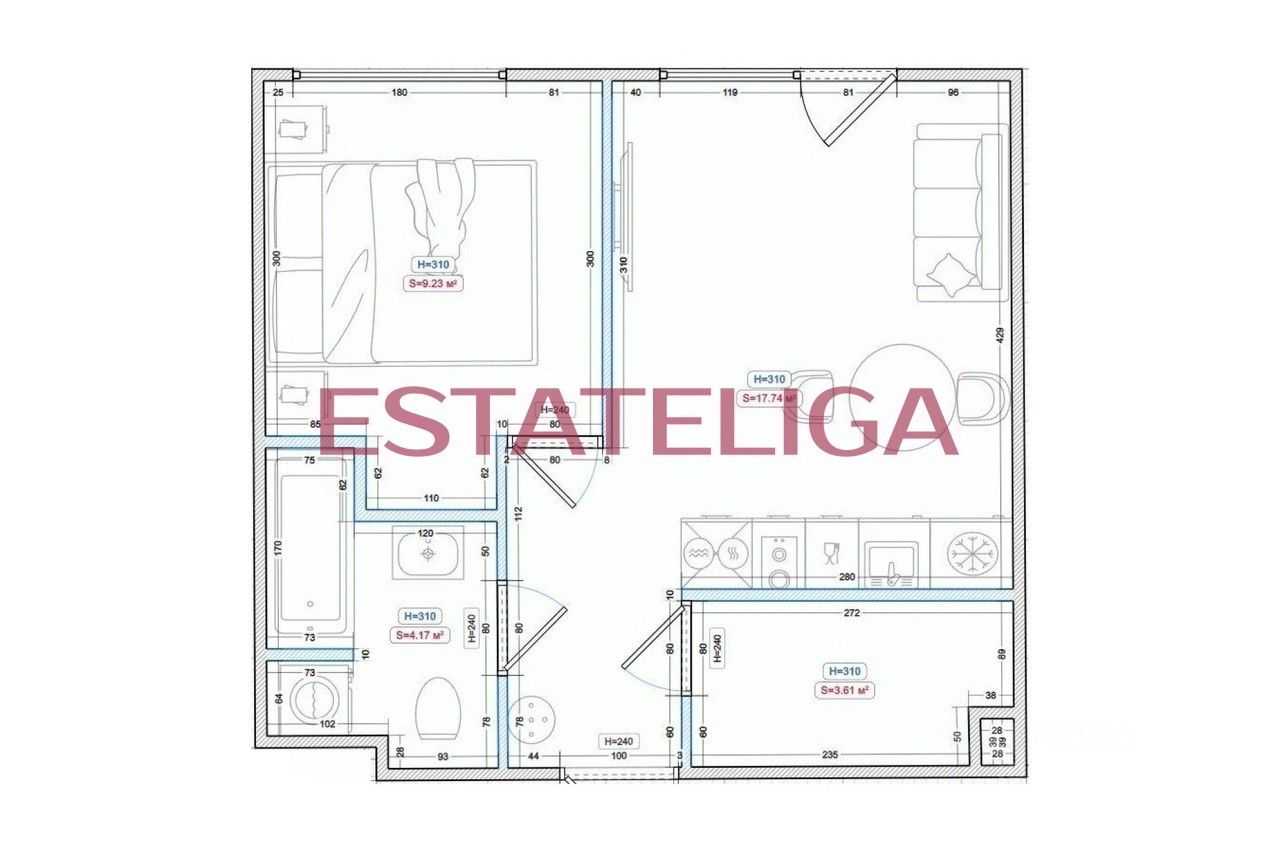 2-комнатная квартира, 40 м² — фотография 2