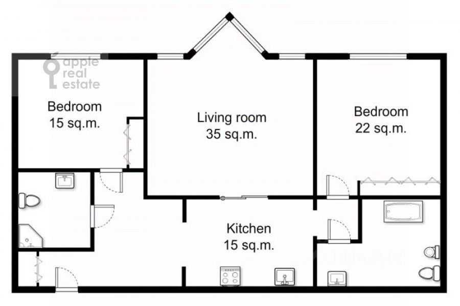 3-комнатная квартира, 95 м² — фотография 2