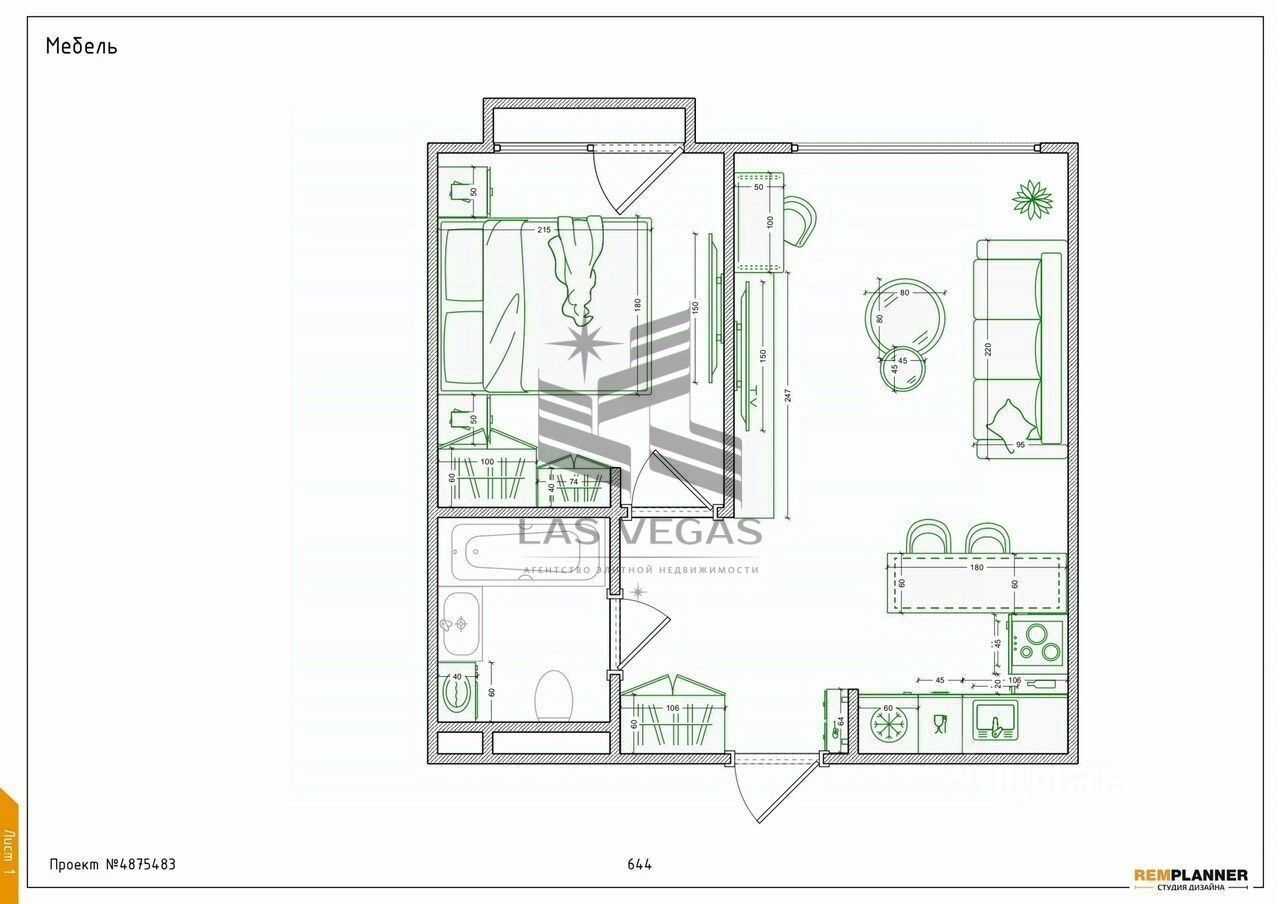 2-комнатная квартира, 40 м² — фотография 2