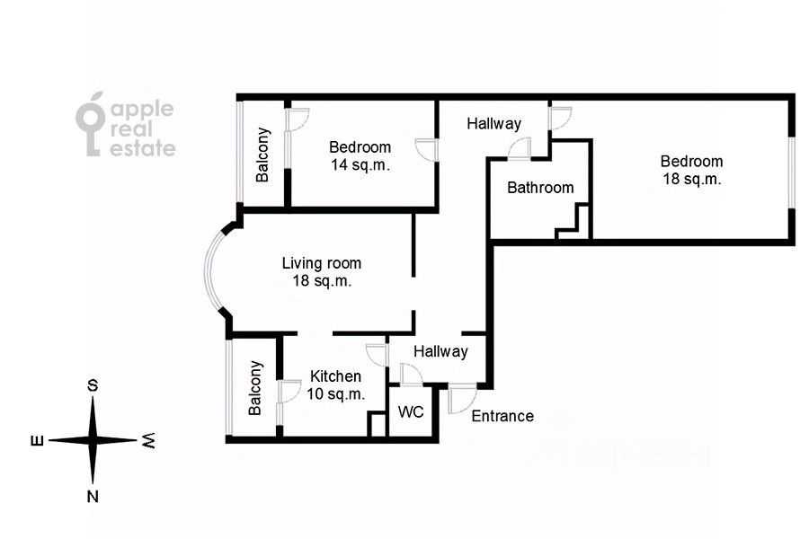 3-комнатная квартира, 93,4 м² — фотография 2