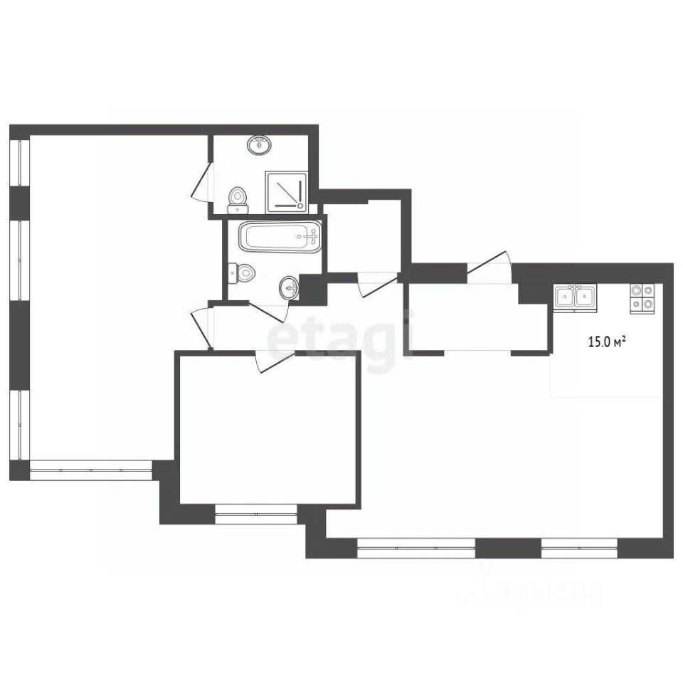 2-комнатная квартира, 93 м² — фотография 2