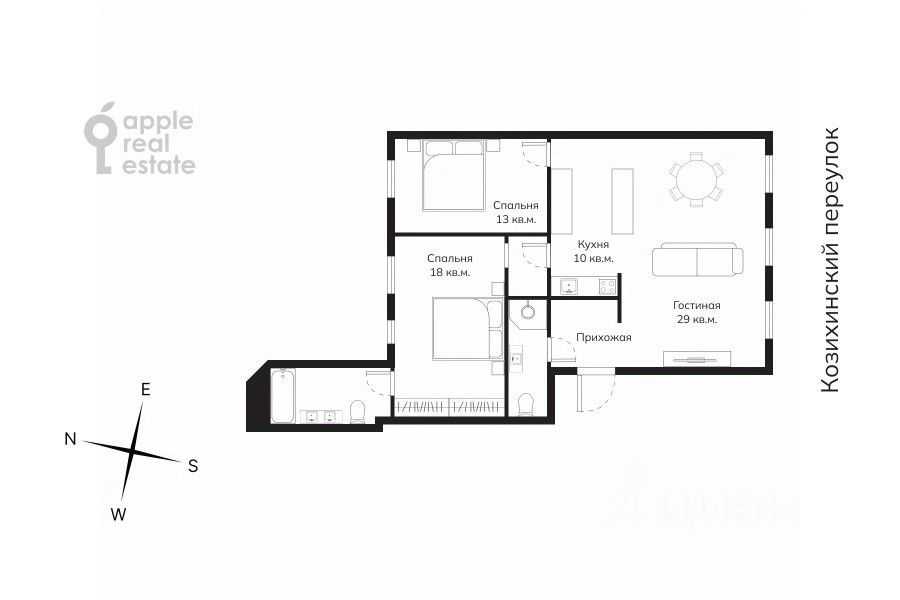3-комнатная квартира, 85 м² — фотография 2