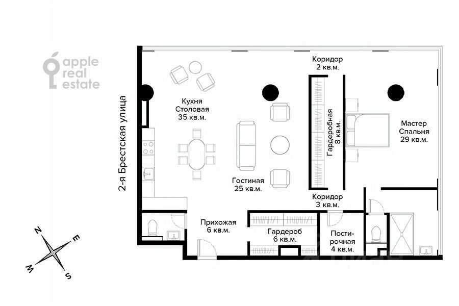 2-комнатная квартира, 133,4 м² — фотография 2