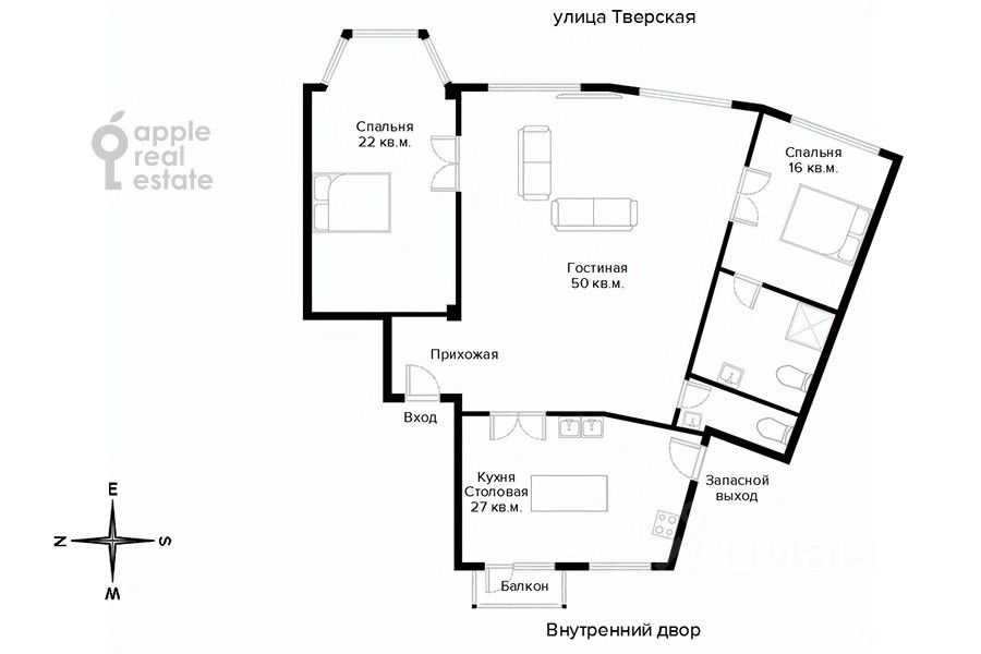 3-комнатная квартира, 140 м² — фотография 2