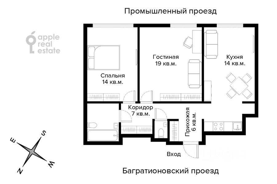 3-комнатная квартира, 70 м² — фотография 2