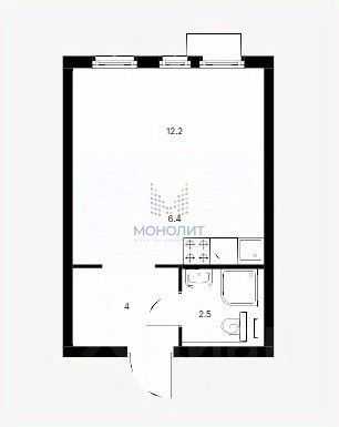 1-комнатная квартира, 25 м² — фотография 2