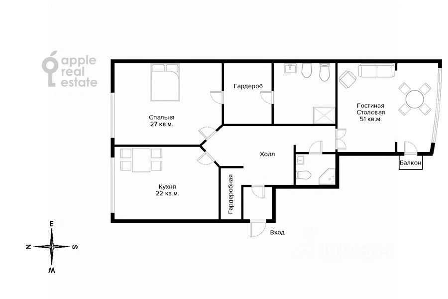 2-комнатная квартира, 146 м² — фотография 2