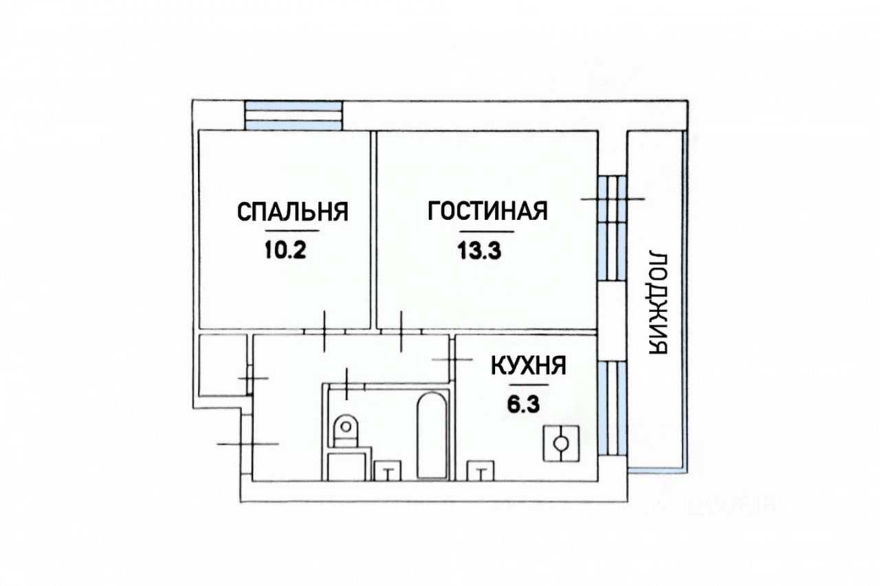 2-комнатная квартира, 38,7 м² — фотография 2