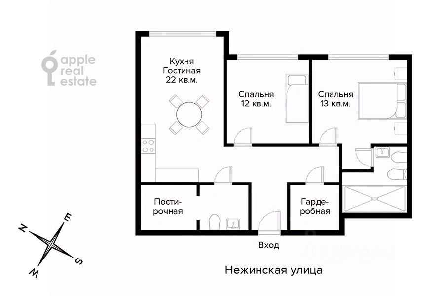 3-комнатная квартира, 76 м² — фотография 2
