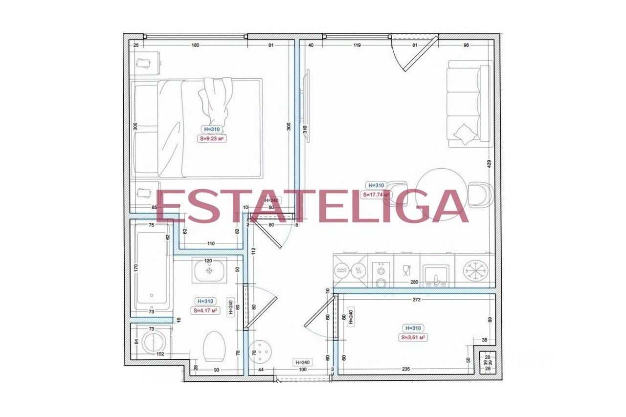 2-комнатная квартира, 40 м² — фотография 2