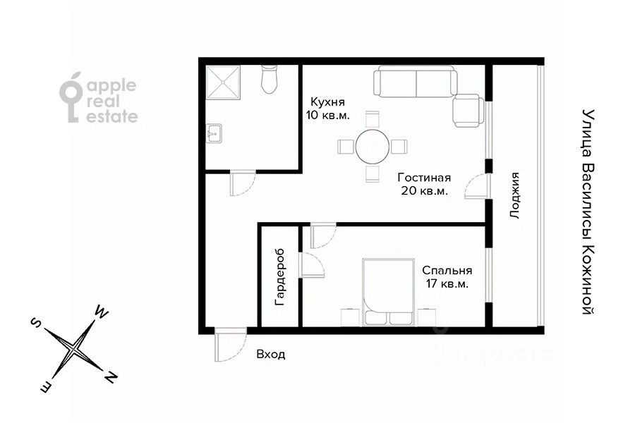 2-комнатная квартира, 63 м² — фотография 2