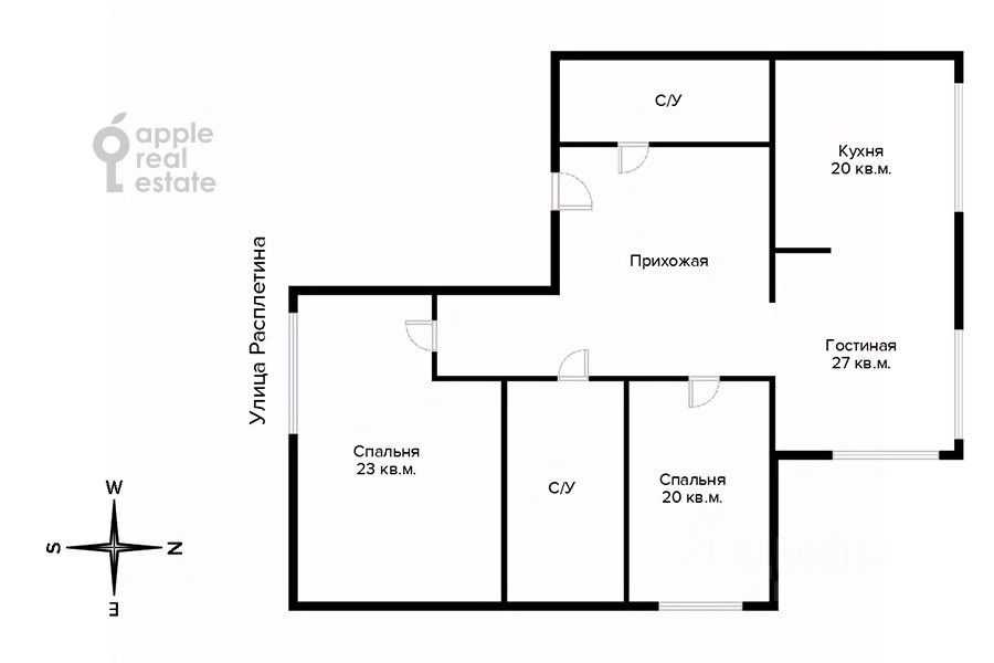 3-комнатная квартира, 130 м² — фотография 2