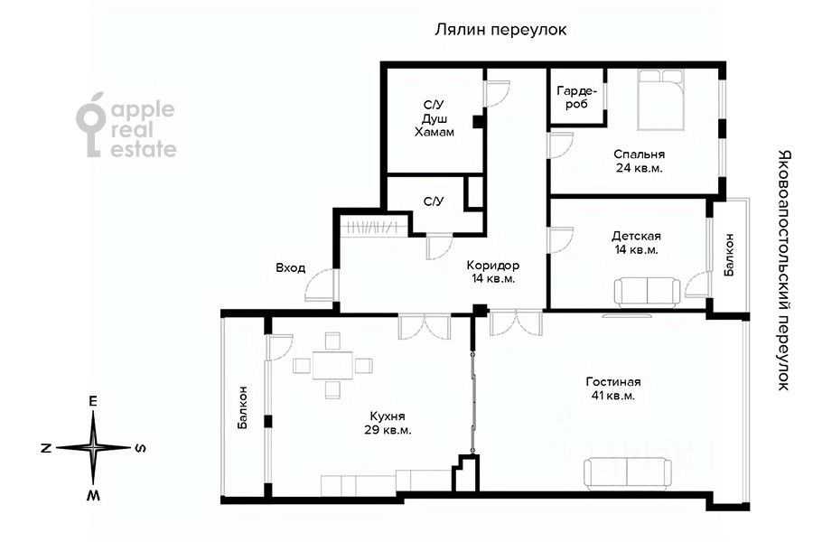 3-комнатная квартира, 135 м² — фотография 2