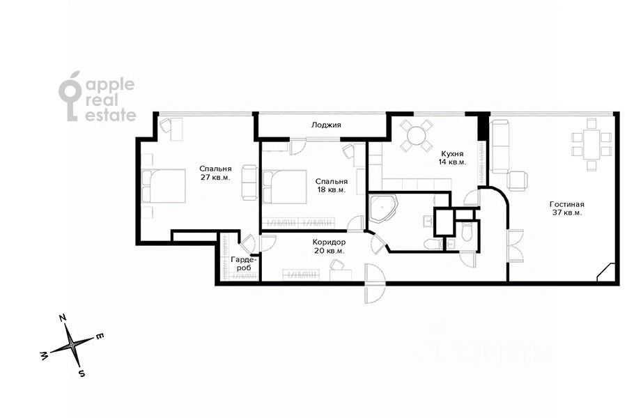 4-комнатная квартира, 137 м² — фотография 2