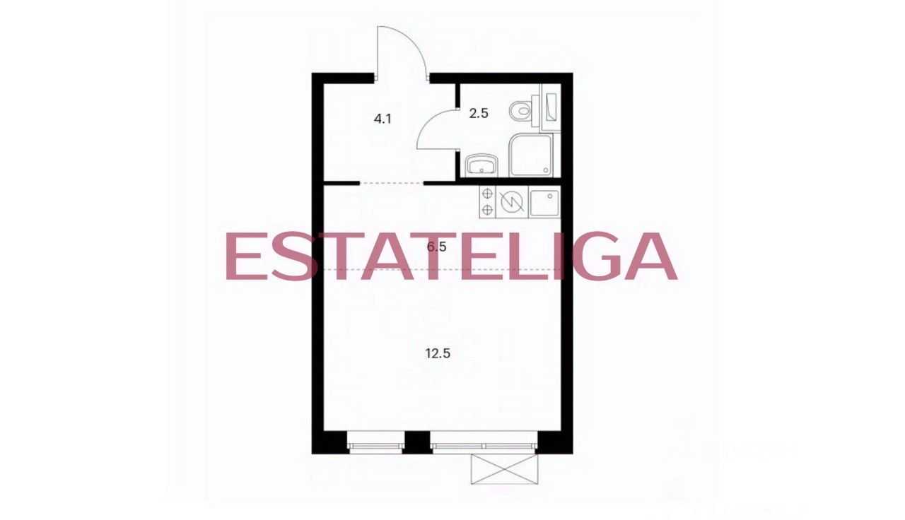 1-комнатная квартира, 30 м² — фотография 2