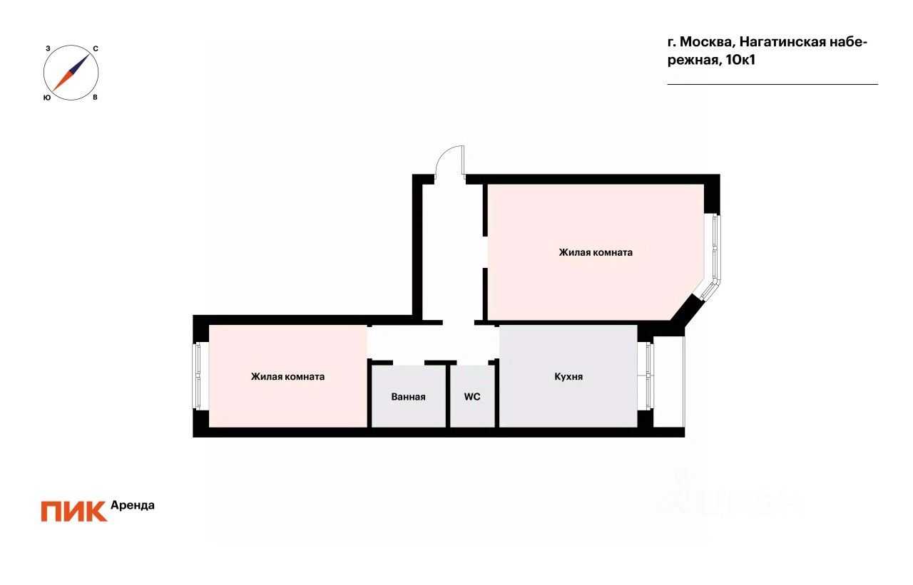 2-комнатная квартира, 66,3 м² — фотография 2