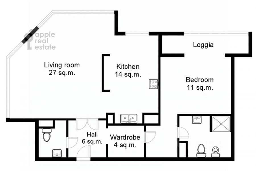 2-комнатная квартира, 85 м² — фотография 2