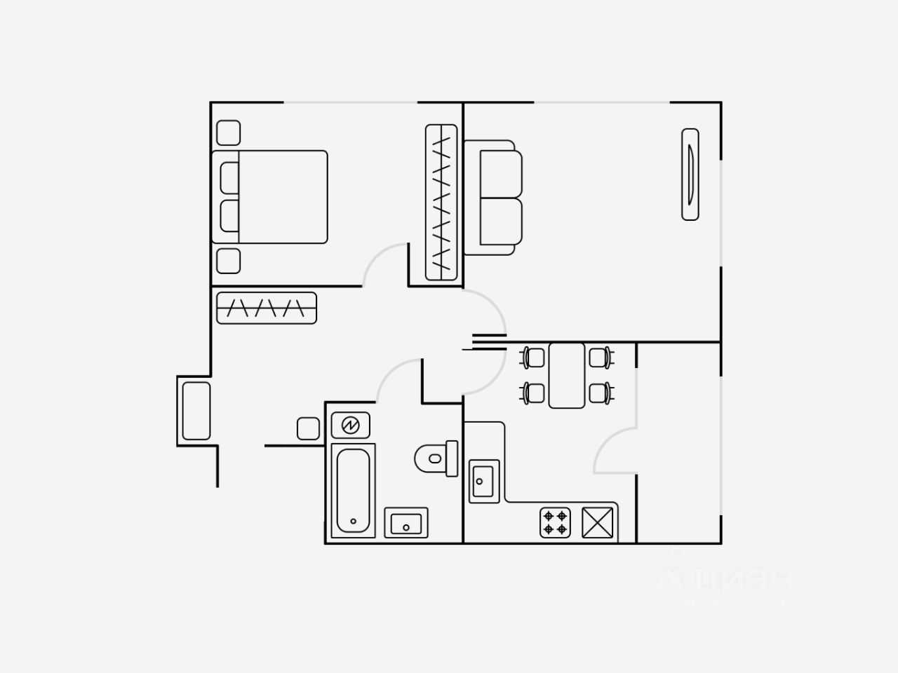 2-комнатная квартира, 59 м² — фотография 2