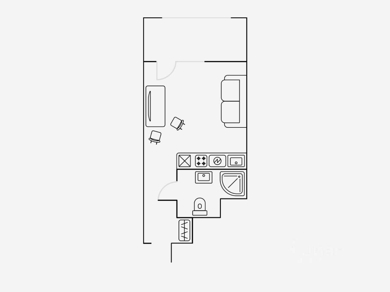1-комнатная квартира, 20 м² — фотография 2