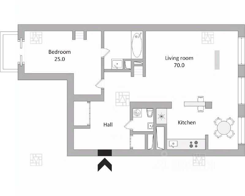 2-комнатная квартира, 120 м² — фотография 2