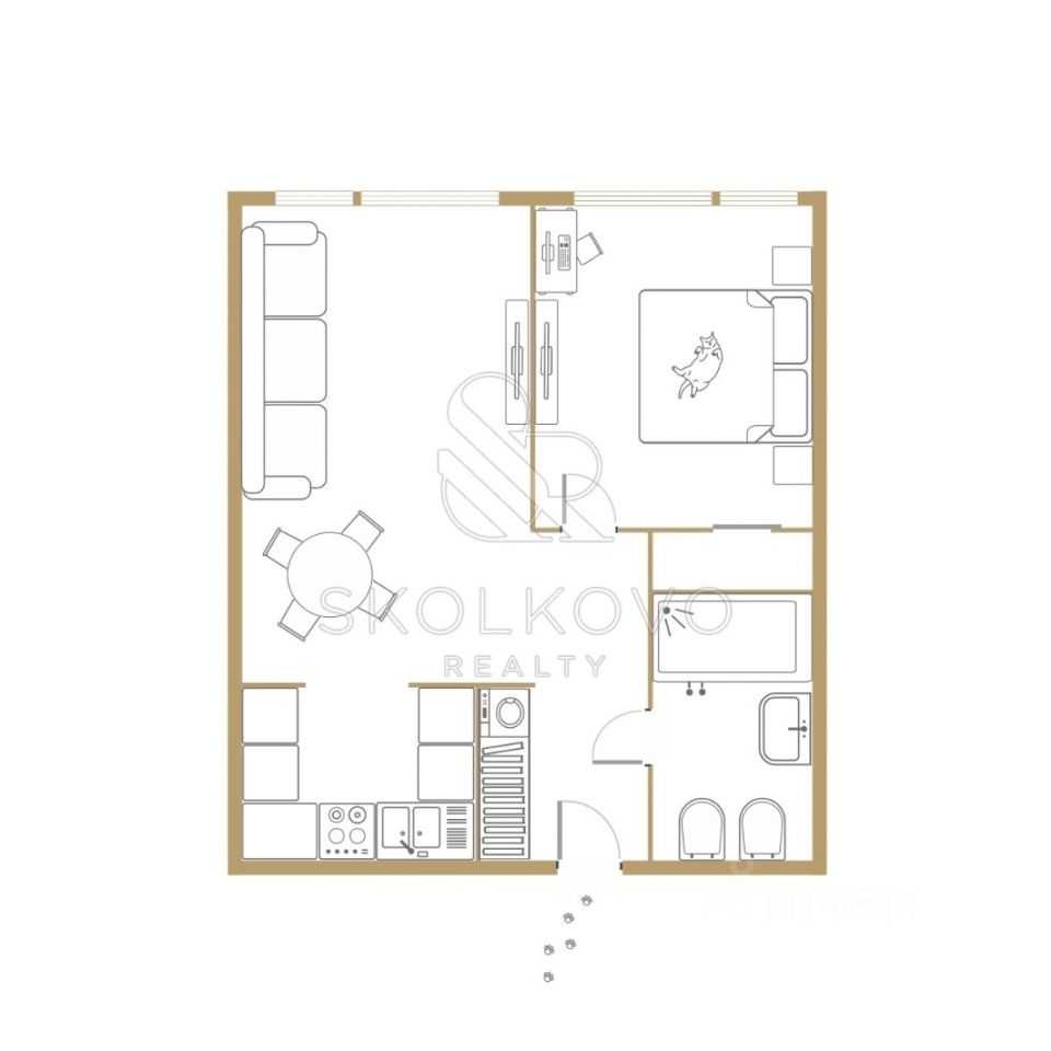 2-комнатная квартира, 47,5 м² — фотография 3