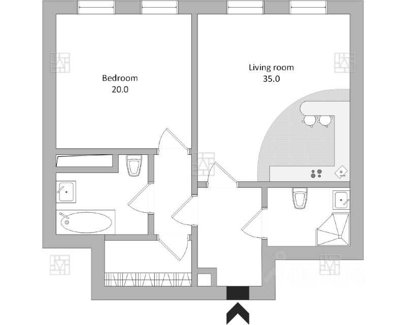 2-комнатная квартира, 80 м² — фотография 2
