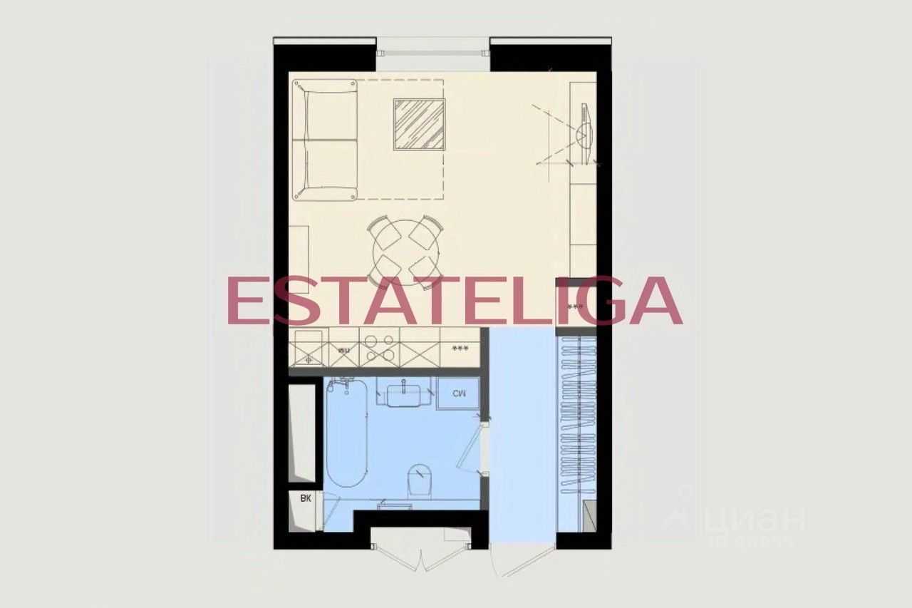 1-комнатная квартира, 30 м² — фотография 2